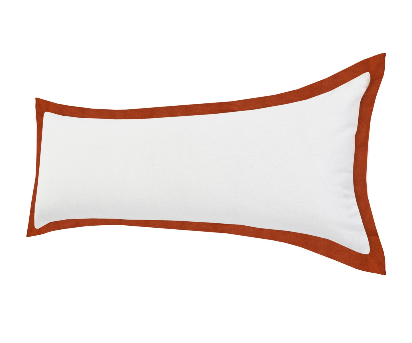 14" X 36" White And Red 100% Cotton Geometric Zippered Pillow FurniFindUSA