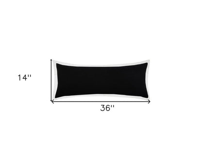 14" X 36" Black And White 100% Cotton Geometric Zippered Pillow HomeRoots