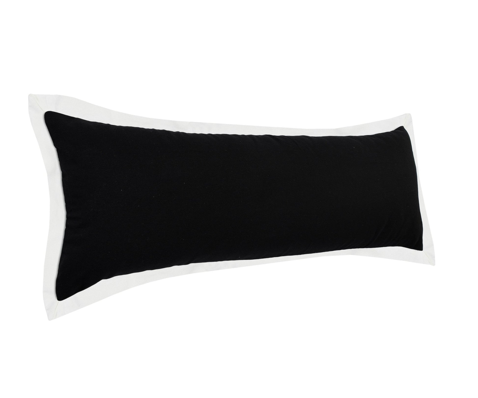 14" X 36" Black And White 100% Cotton Geometric Zippered Pillow 7.5" (L) x 36.0" (W) x 14.0" (H) FurniFindUSA