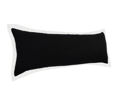 14" X 36" Black And White 100% Cotton Geometric Zippered Pillow 7.5" (L) x 36.0" (W) x 14.0" (H) FurniFindUSA