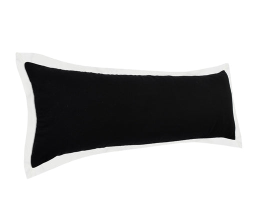 14" X 36" Black And White 100% Cotton Geometric Zippered Pillow 7.5" (L) x 36.0" (W) x 14.0" (H) FurniFindUSA