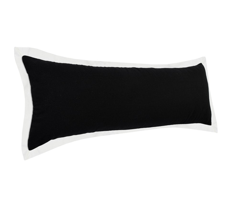 14" X 36" Black And White 100% Cotton Geometric Zippered Pillow — view 4