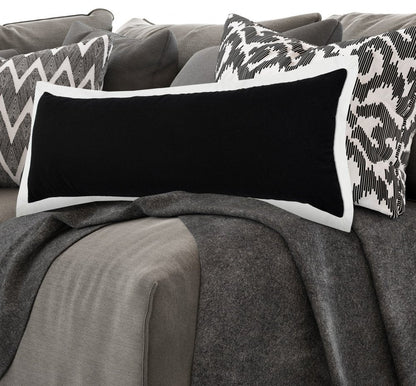 14" X 36" Black And White 100% Cotton Geometric Zippered Pillow HomeRoots