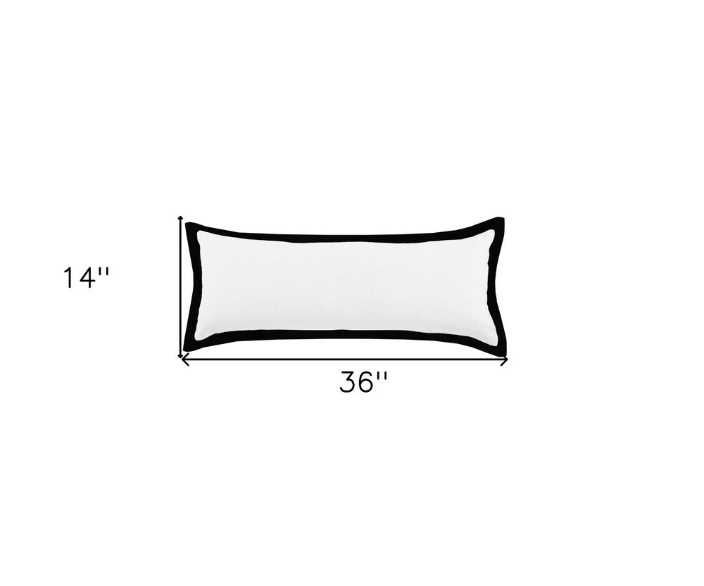 14" X 36" Black And White Cotton Color Block Throw Pillow HomeRoots