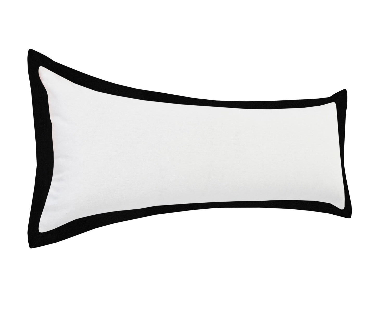 14" X 36" White And Black 100% Cotton Geometric Zippered Pillow FurniFindUSA
