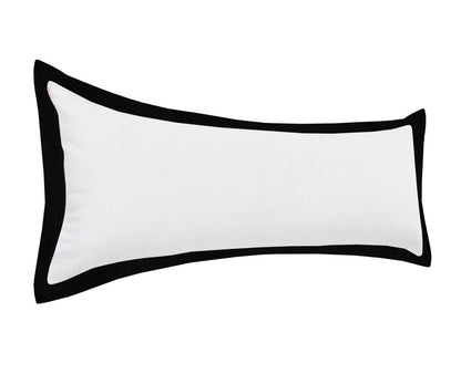 14" X 36" Black And White Cotton Color Block Throw Pillow HomeRoots