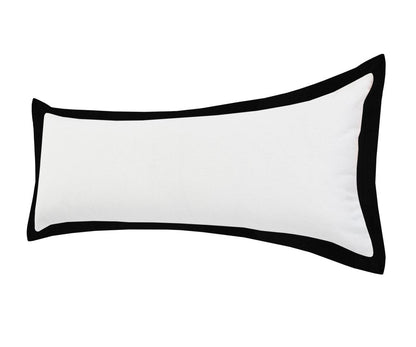 14" X 36" Black And White Cotton Color Block Throw Pillow HomeRoots