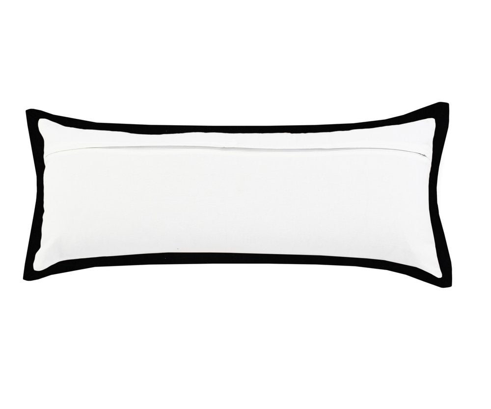 14" X 36" Black And White Cotton Color Block Throw Pillow — view 7