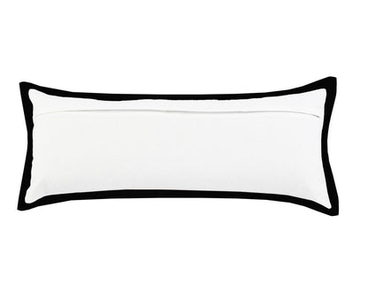 14" X 36" Black And White Cotton Color Block Throw Pillow