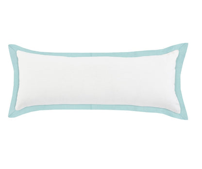 14" X 36" White And Icy Blue 100% Cotton Geometric Zippered Pillow HomeRoots