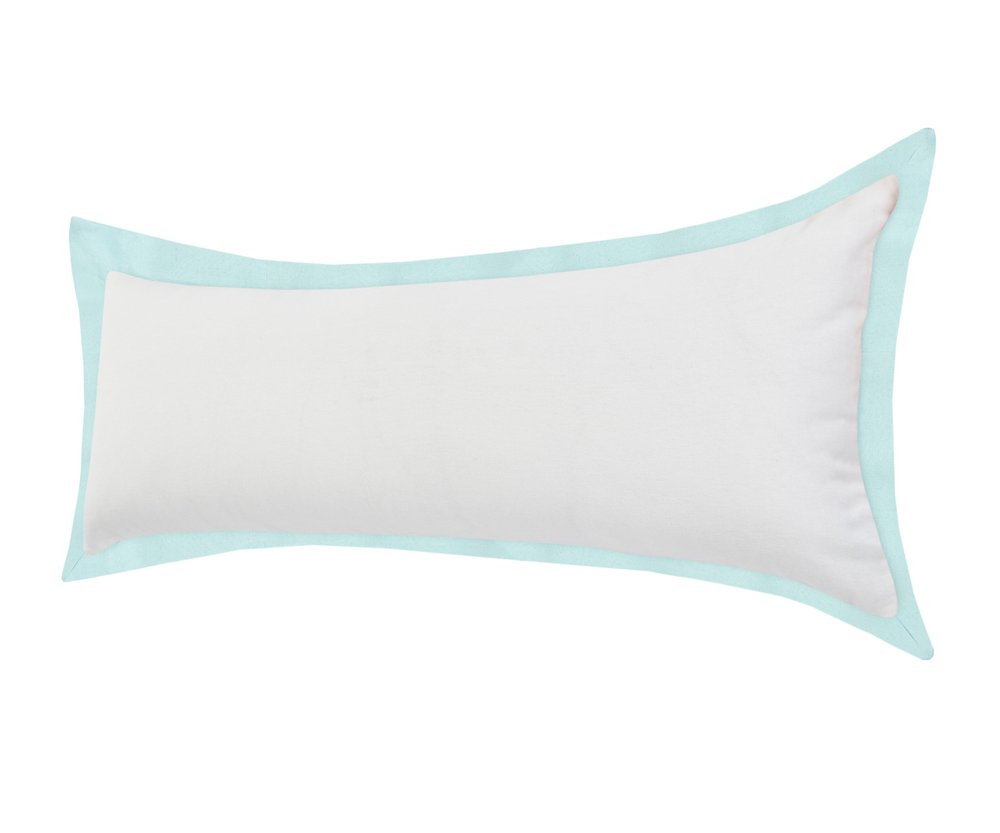 14" X 36" White And Icy Blue 100% Cotton Geometric Zippered Pillow HomeRoots