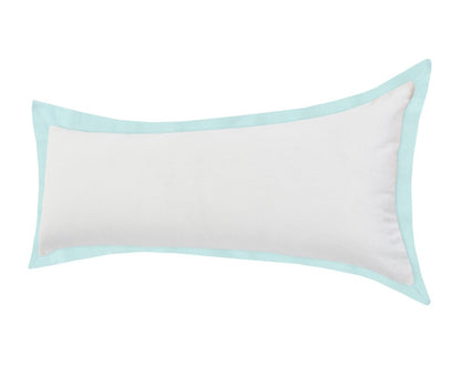 14" X 36" White And Icy Blue 100% Cotton Geometric Zippered Pillow HomeRoots