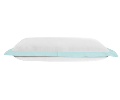 14" X 36" White And Icy Blue 100% Cotton Geometric Zippered Pillow HomeRoots