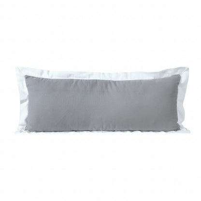 14" X 36" Gray And White 100% Cotton Geometric Zippered Pillow HomeRoots