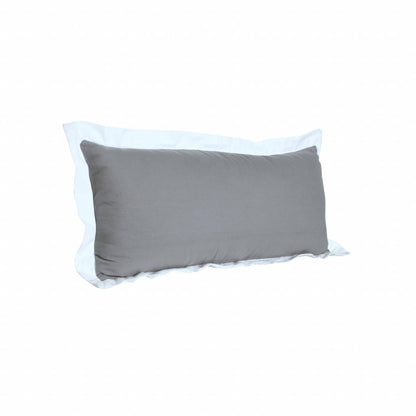 14" X 36" Gray And White 100% Cotton Geometric Zippered Pillow HomeRoots