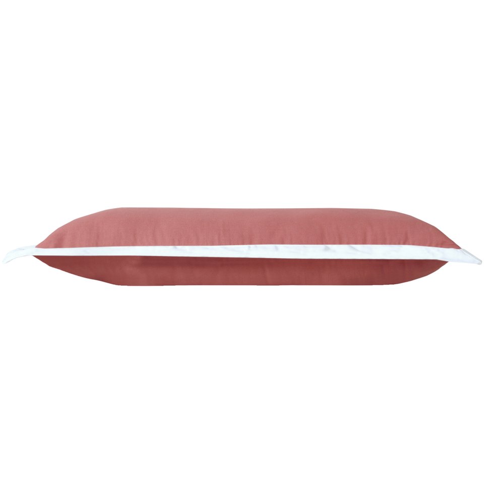 14" X 36" Deep Coral And White 100% Cotton Geometric Zippered Pillow — view 5