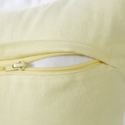 14" X 36" Light Yellow And White 100% Cotton Geometric Zippered Pillow HomeRoots