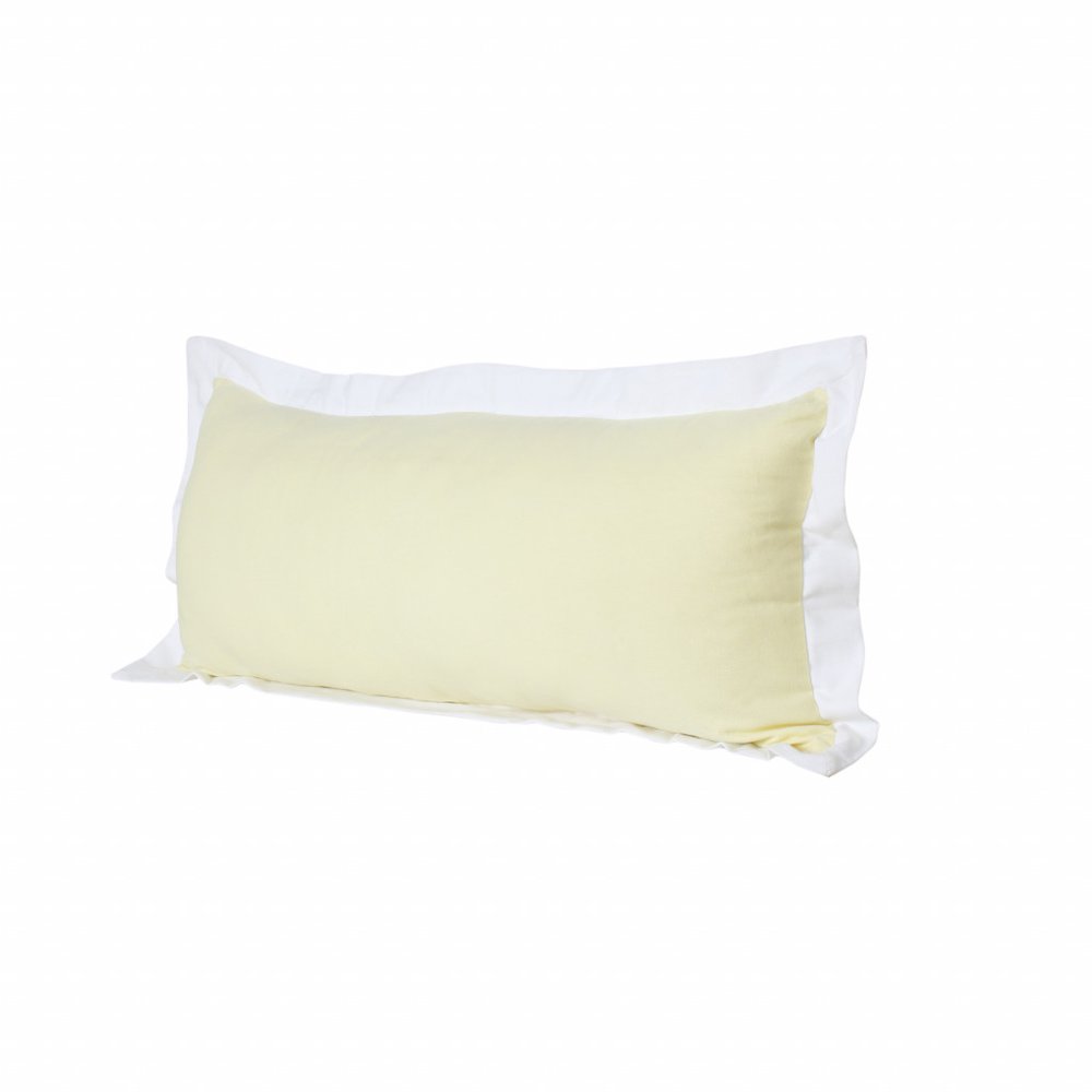 14" X 36" Light Yellow And White 100% Cotton Geometric Zippered Pillow HomeRoots