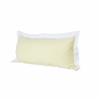 14" X 36" Light Yellow And White 100% Cotton Geometric Zippered Pillow HomeRoots