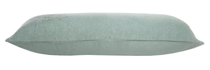 14" X 36" Blue Mint And Silver Polyester Geometric Zippered Pillow FurniFindUSA