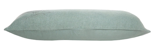 14" X 36" Blue Mint And Silver Polyester Geometric Zippered Pillow FurniFindUSA