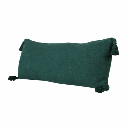 14" X 36" Emerald Green 100% Cotton Zippered Pillow 7.5" (L) x 36.0" (W) x 14.0" (H) FurniFindUSA