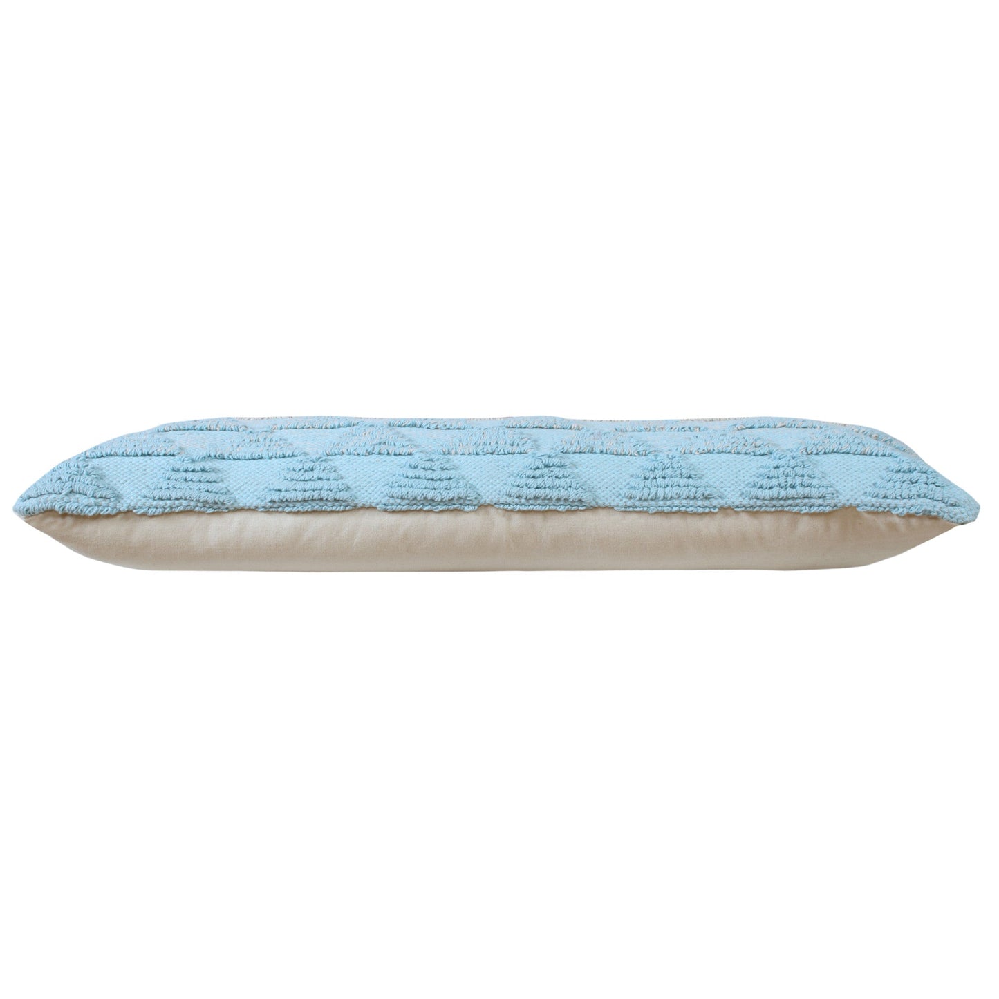 14" X 36" Light Blue And Off-White 100% Cotton Geometric Zippered Pillow FurniFindUSA