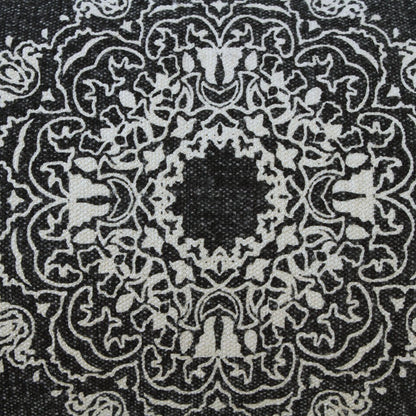 14" X 36" Black And White Cotton Medallion Throw Pillow HomeRoots