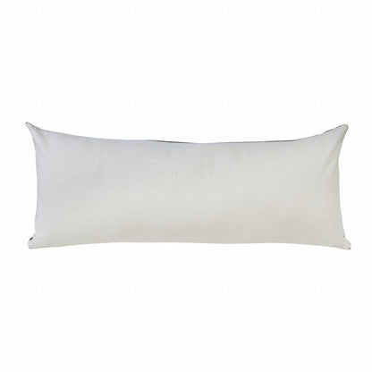 14" X 36" Jet Black And White 100% Cotton Geometric Zippered Pillow FurniFindUSA