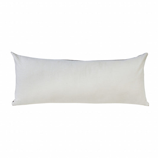 14" X 36" Jet Black And White 100% Cotton Geometric Zippered Pillow FurniFindUSA