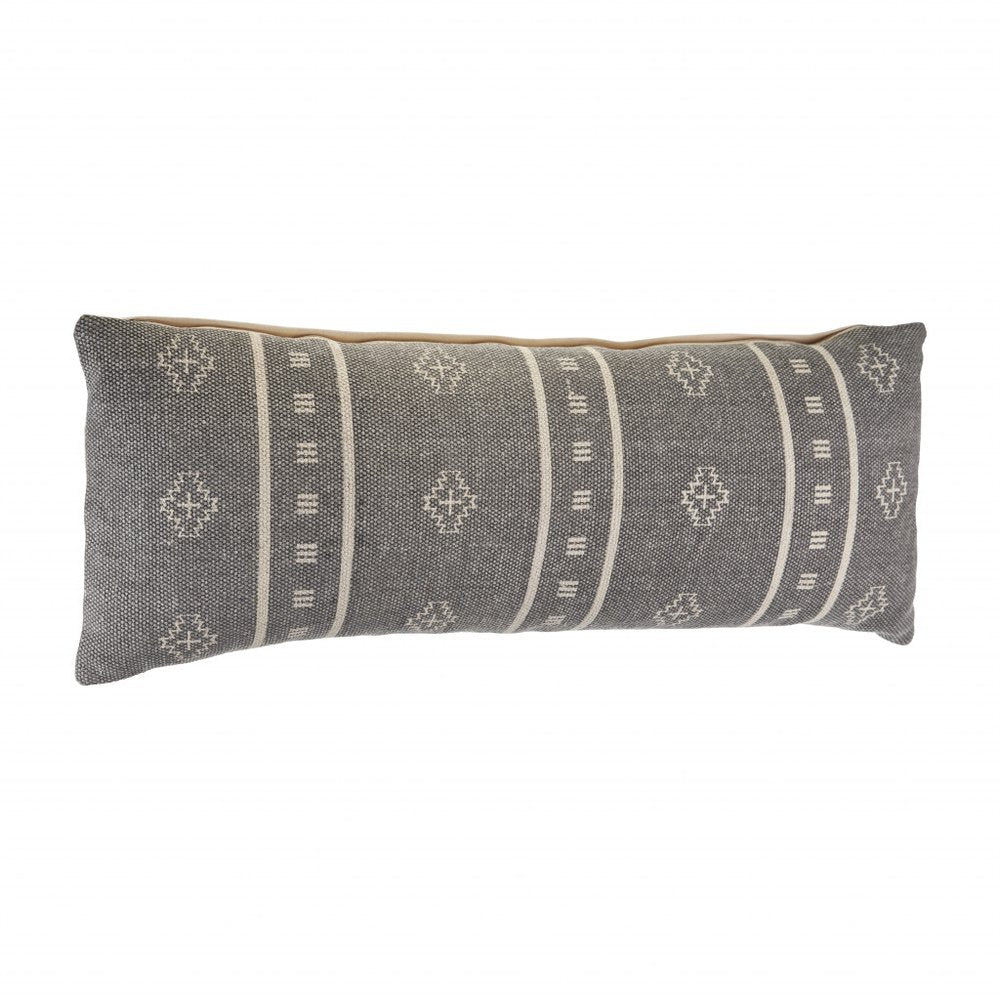 14" X 36" Gray Throw Pillow HomeRoots