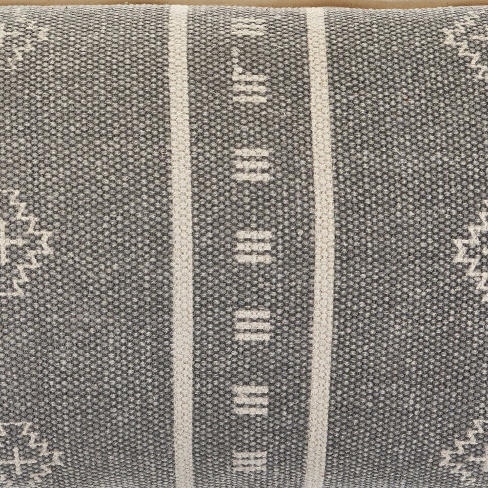 14" X 36" Gray Throw Pillow — view 5