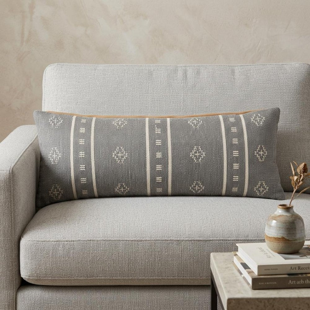 14" X 36" Gray Throw Pillow — view 7