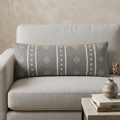 14" X 36" Gray Throw Pillow HomeRoots