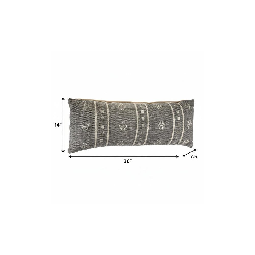 14" X 36" Gray Throw Pillow — view 6