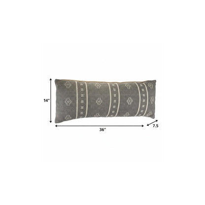 14" X 36" Gray Throw Pillow HomeRoots