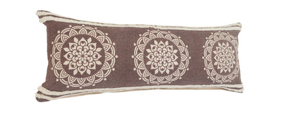 14" X 36" Brown And White 100% Cotton Striped Zippered Pillow FurniFindUSA