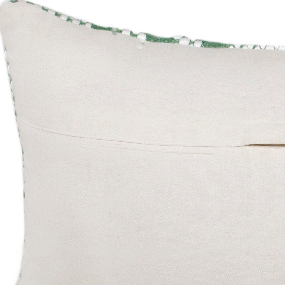 14" X 36" Deep Navy And White 100% Cotton Geometric Zippered Pillow HomeRoots