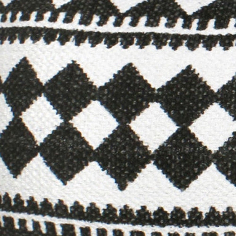 14" X 36" Black And White 100% Cotton Geometric Zippered Pillow HomeRoots
