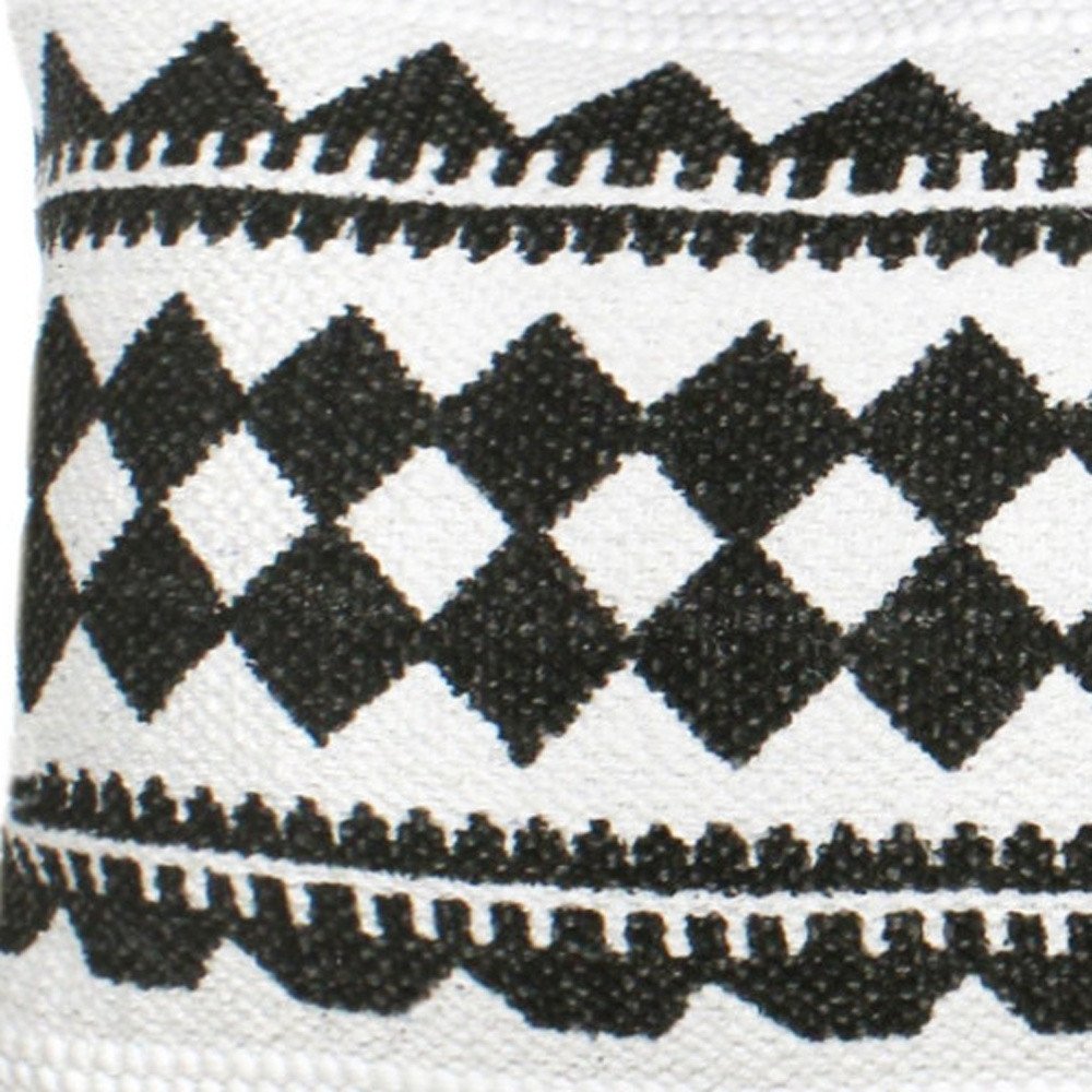 14" X 36" Black And White 100% Cotton Geometric Zippered Pillow — view 11
