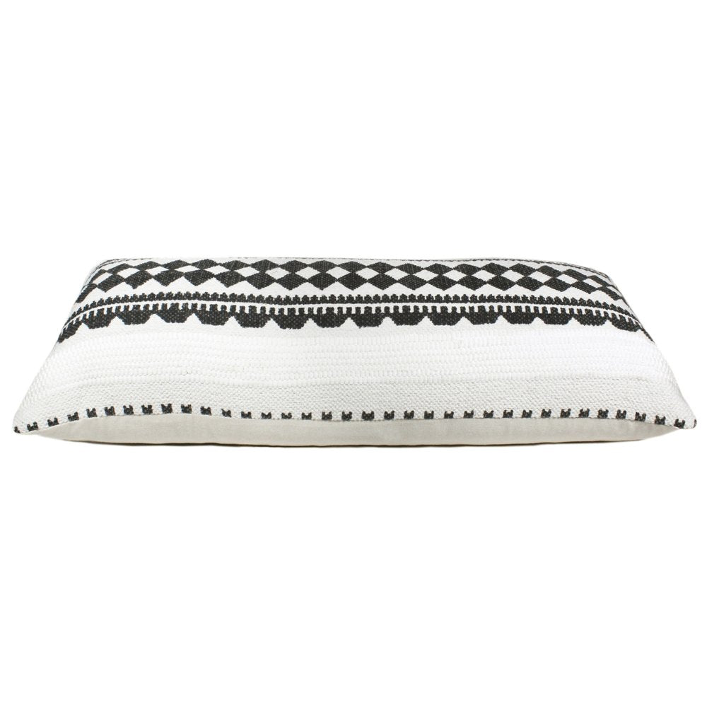14" X 36" Black And White 100% Cotton Geometric Zippered Pillow — view 6