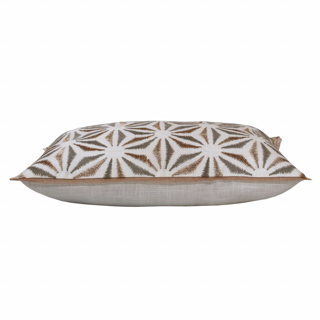 14" X 20" Gray And Copper 100% Cotton Geometric Zippered Pillow FurniFindUSA