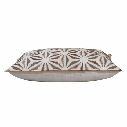 14" X 20" Gray And Copper 100% Cotton Geometric Zippered Pillow FurniFindUSA