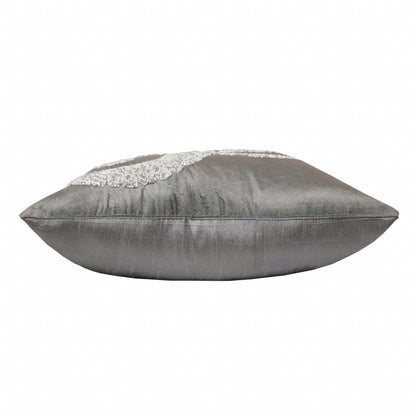 20" X 20" Gray And Silver Elephant Polyester Animal Print Zippered Pillow FurniFindUSA