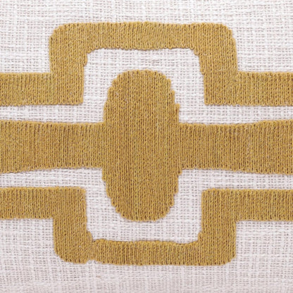 16" X 24" Yellow And Ivory Geometric Cotton Throw Pillow HomeRoots