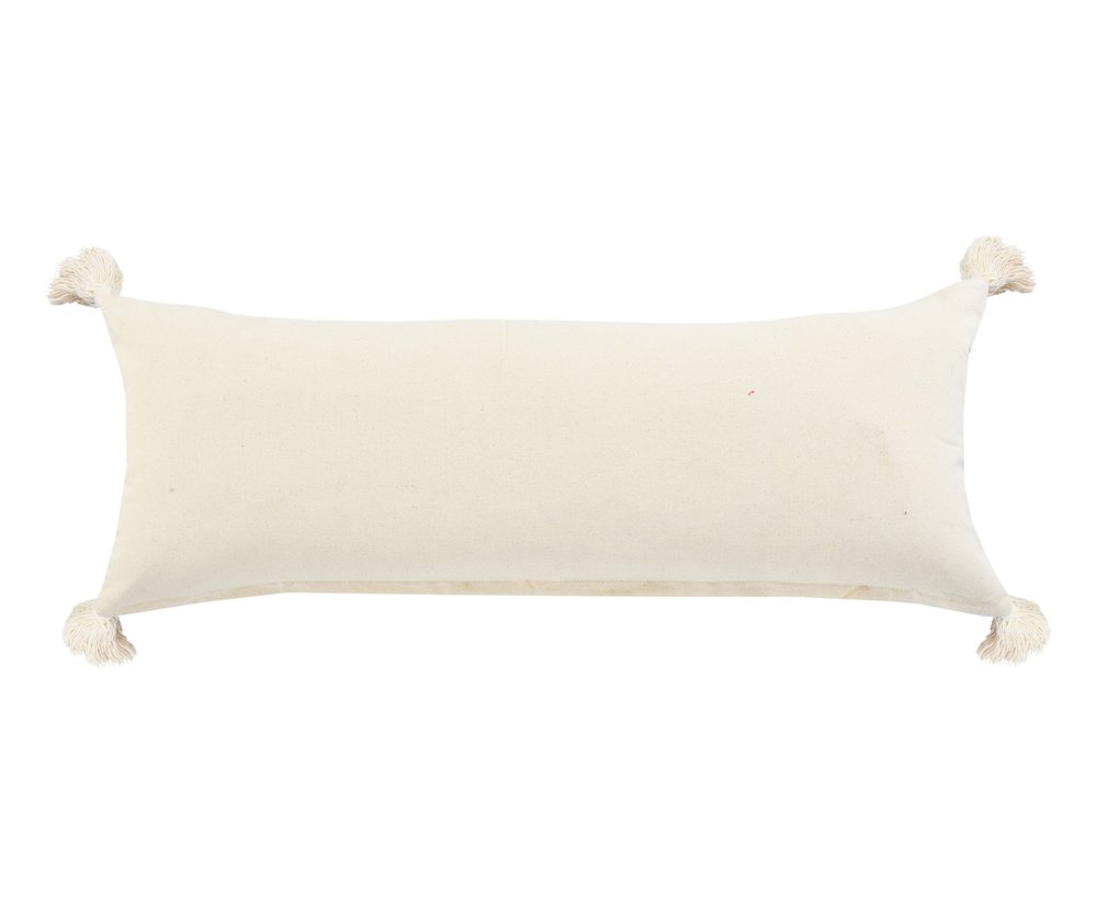 14" X 36" Blue And Off-White 100% Cotton Striped Zippered Pillow — view 7