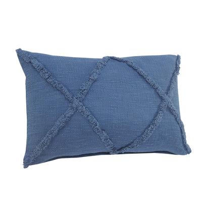 16" X 24" Cobalt Blue 100% Cotton Zippered Pillow FurniFindUSA