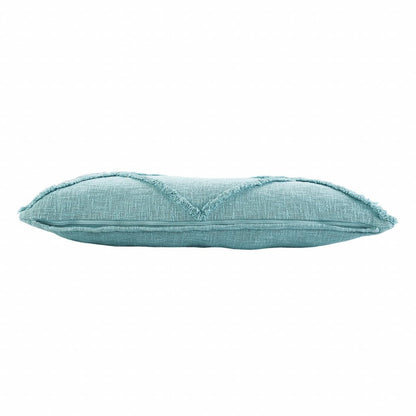 14" X 36" Aqua Cotton Throw Pillow HomeRoots