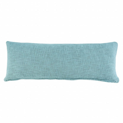 14" X 36" Aqua Cotton Throw Pillow HomeRoots