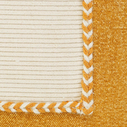 14" X 36" Golden Yellow And Cream 100% Cotton Zippered Pillow HomeRoots